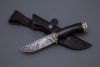 Нож Егерь  дамаск гравировка "охота", литье,орех,(кап)