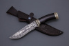 Нож Галеон дамаск гравировка "охота" литье,орех,(кап)