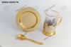 Набор чайный на 1 перс подстаканник, золото/литье