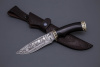 Нож Близнец дамаск гравировка "охота", литье орех,(кап)