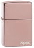 Зажигалка ZIPPO Logo с покрытием High Polish Rose Gold, латунь/сталь, розовое золото, глянцевая, 38x