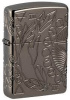 Зажигалка ZIPPO Armor® Wicca Design с покрытием Black Ice®, латунь/сталь, чёрная, глянцевая, 38x13x5