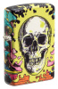 Зажигалка ZIPPO Skull Design с покрытием Glow In The Dark Green,латунь/сталь,разноцветная, 38x13x57 