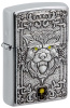 Зажигалка ZIPPO Fierce Wolf Emblem, Brushed Chrome